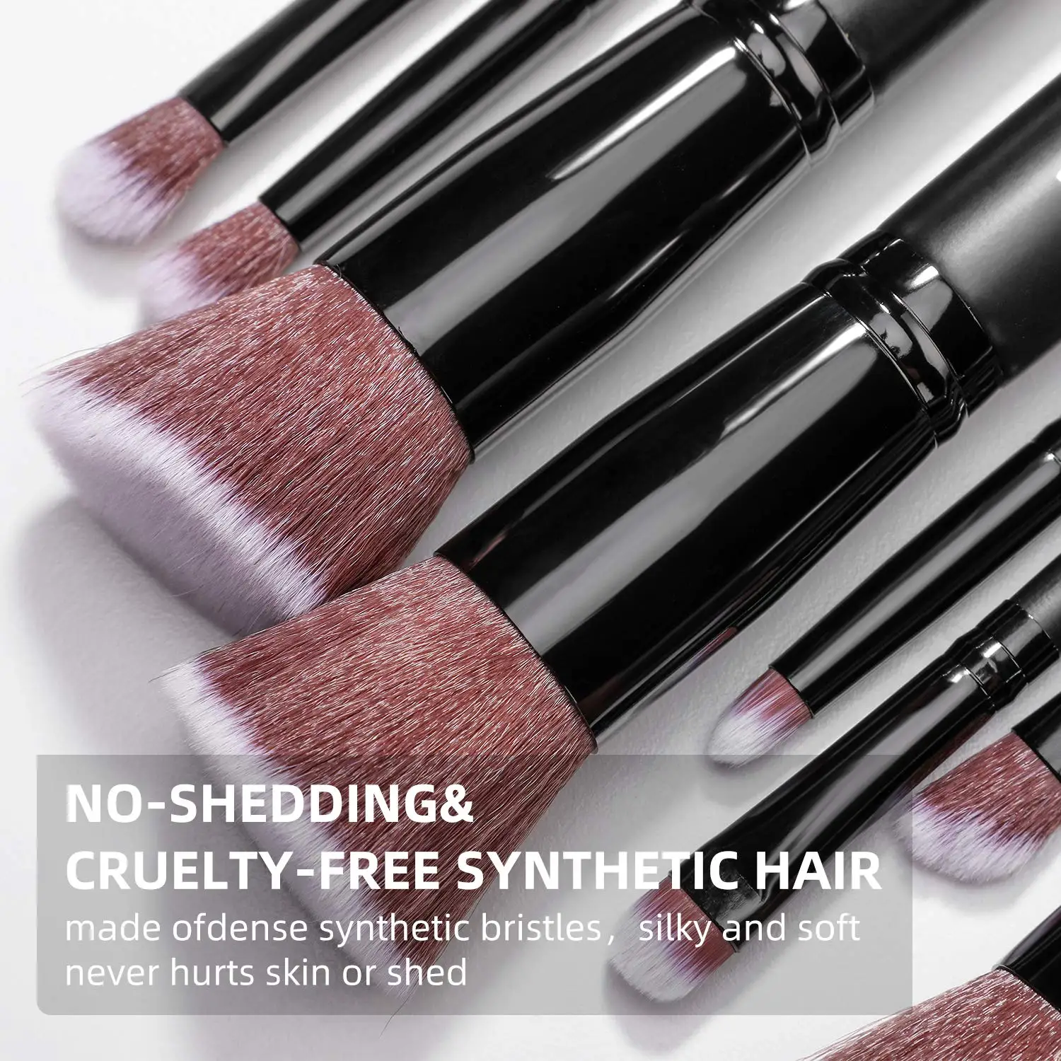BS-MALL черный макияж Косметические кисти набор 14 шт Синтетический частная этикетка для девочек макияжа