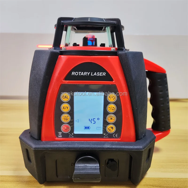 Professional 500M Receiver Ak204D Red Beam 360 Crossline Laser Level With Slope Setting Laser Level Rotary