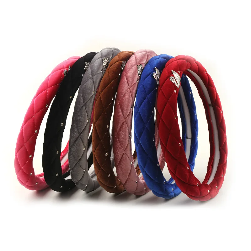 Fashion Designer Car Handcraft Steering Wheel Covers Leather for Girls boys