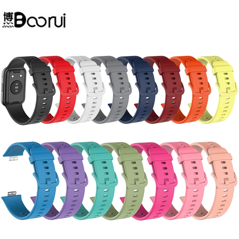 Ремешок BOORUI 2021 резиновый для huawei watch fit спортивный браслет correa