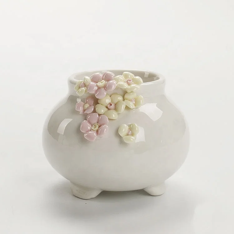 Hollow Bottle Mouth Chinese Blue White Porcelain Flowerpots Succulent Plant Pots