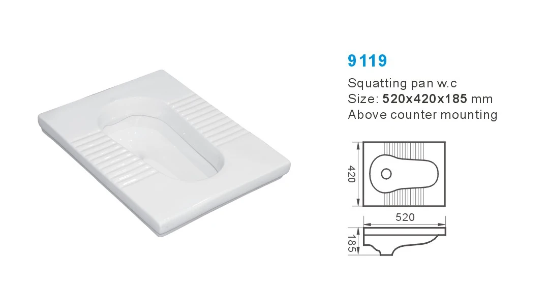 Squat Pans Supplies Comfortable Sanitary Ware Porcelain Eastern Style Pans Wash Down Water Closet Squatting Pans