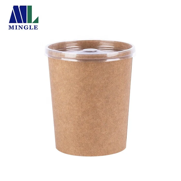 
Disposable Paper Kraft Soup Cup Takeaway Soup Container 