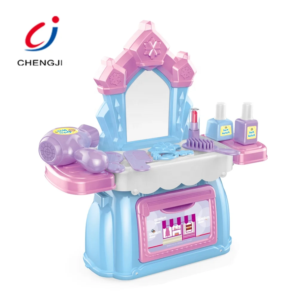 Kids plastic preschool role play plastic dressers, play set toy girl dressing table