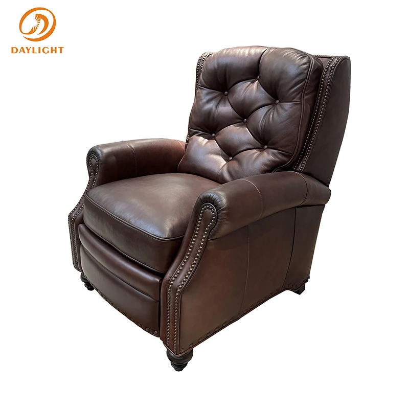 Royal Living Room Wooden Leisure Chair European Mahogany Sofa High-end Italy Elegant Antique Leather Set Villa Classic Furniture