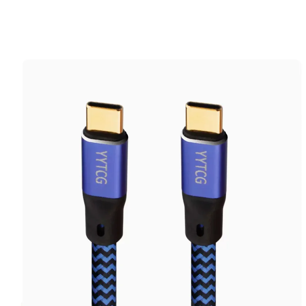 G2 Hifi USB Type C to Type C Cable OFC Braided Fast Charging Data Power Extension Cable Line USB Audio Cable Male to Male Black
