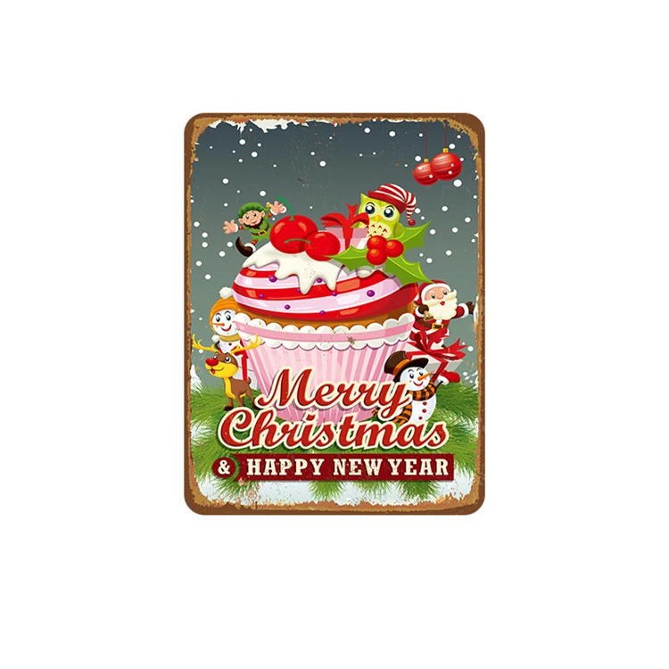  2019 Рождественское украшение металлическая пластина винтажные жестяные знаки