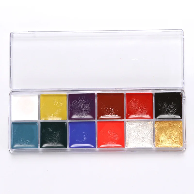New Product Face Palette Uv Maquillaje Para Lady Painting Nitro Painted 12 Color Body Paint