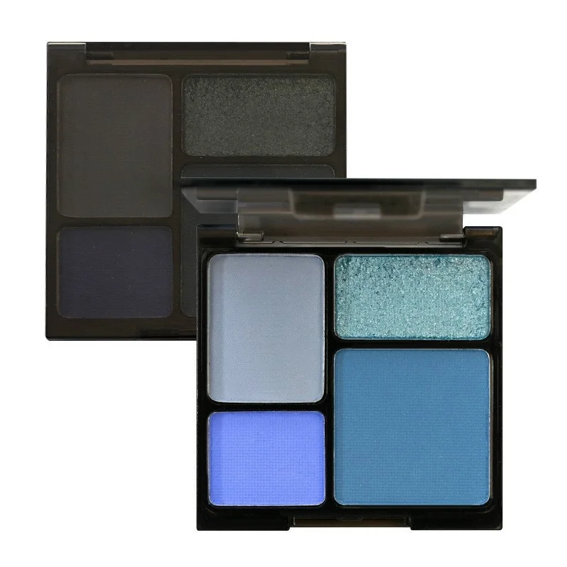 High cold eye shadow quad matte pearlescent earth color fine flash American retro style dark black hot girls parity