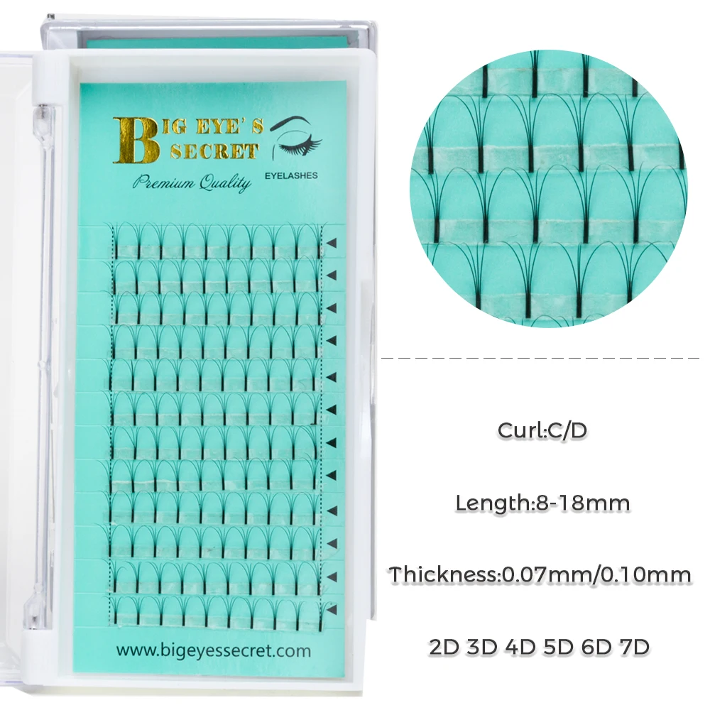 
long stem 4d 0.07 0.10 pre made fan volume lash eyelash extension 