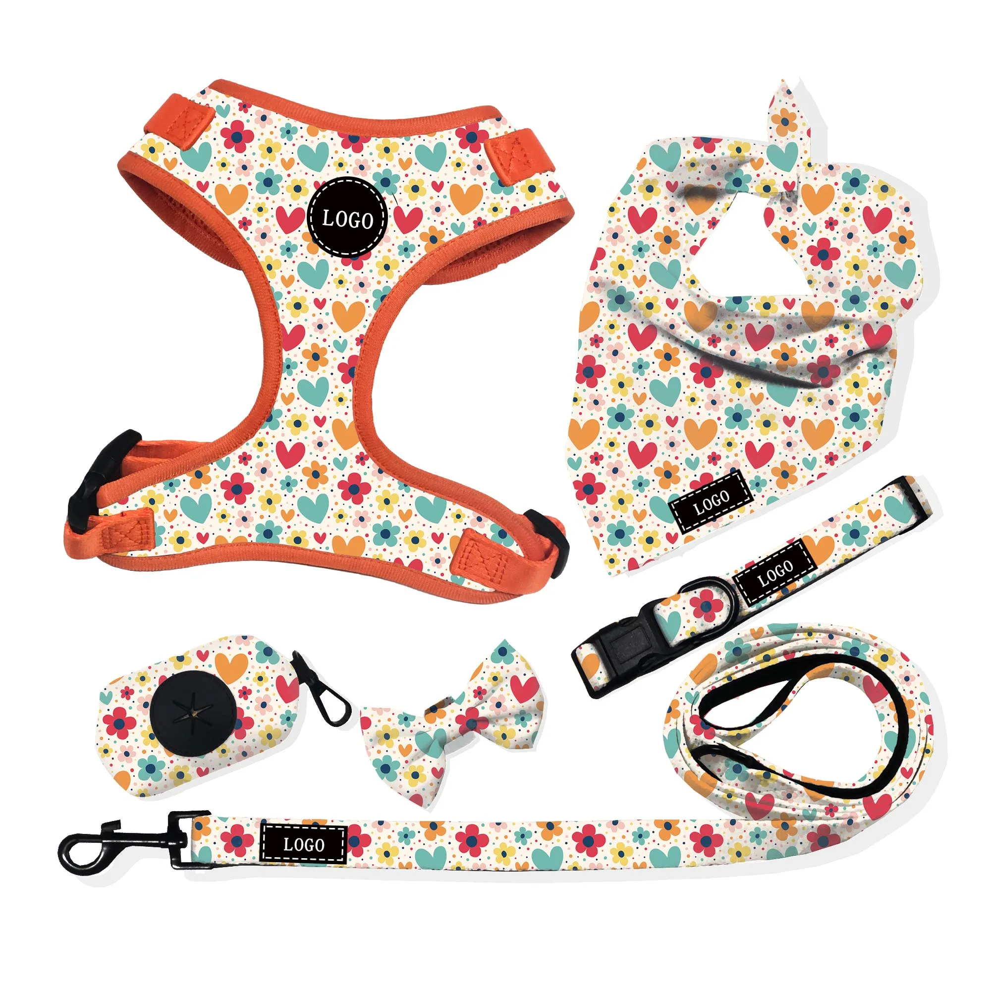 Neck adjustable harnesses for dogs Comfortable chic dog accessories custom harness dog harness