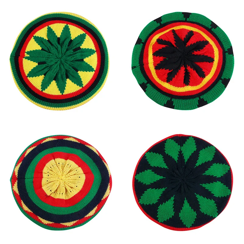 Unisex Knitted Beanies Hat Jamaican Bob Marley Rasta Hair Hat Winter Warmer Visor Stripe Cap