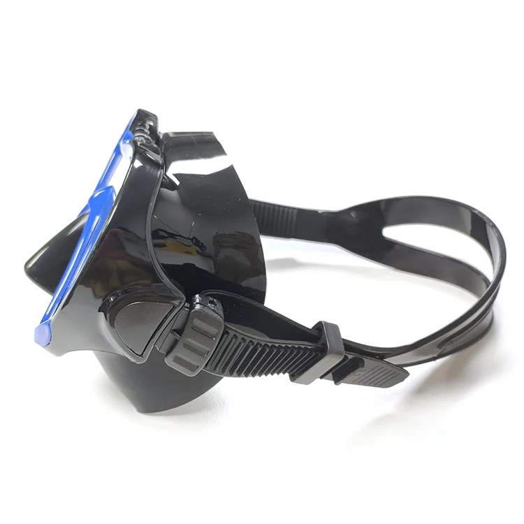 Профессиональная маска для подводного плавания в синей оправе