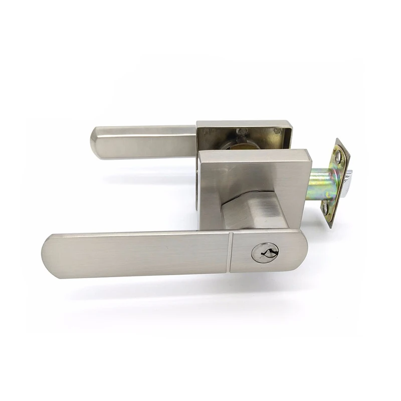 Quick release bathroom  function  zinc alloy leverset rosette door handle lock passage privacy bathroom door lever lock set