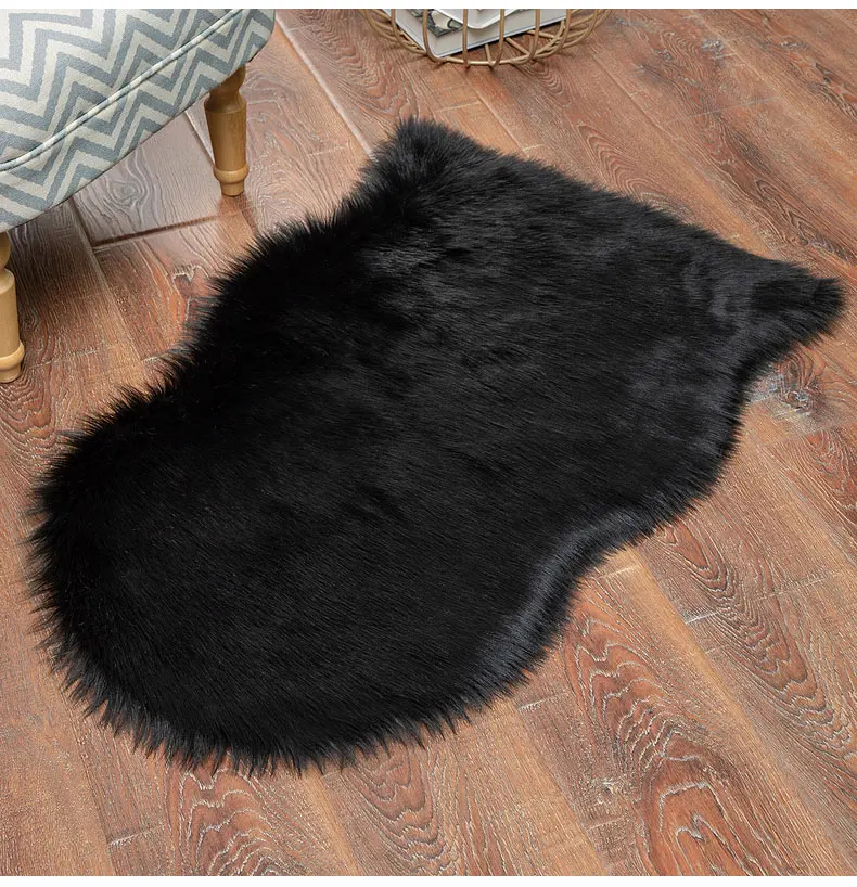 new wholesale hot selling modern handmade living room carpet rabbit faux fur rug carpet pink and blue color