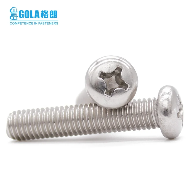 
Fasteners Machine Screw DIN7985 304 316 Stainless Steel M4 Phillips Cross Recessed Pan Head Machine Screw 