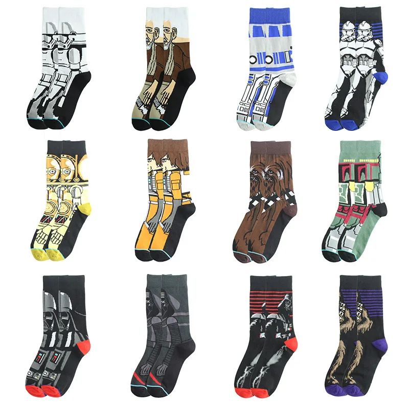 Custom Logo Happy Socks Cartoon Funny Happy Socks Various Styles Cotton Crew Men Fashion Dress Socks
