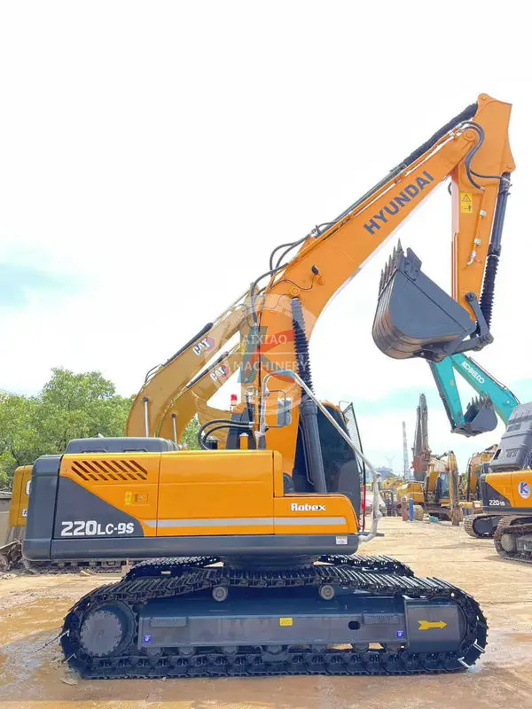 Hyundai 220 used excavator secondhand excavadora backhoe  22 ton in stock crawler digger hydraulic machine low price cheap