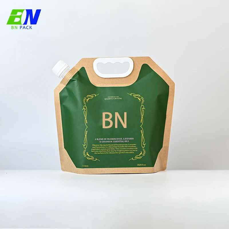 Personal Customize Shaped 1 liter Squeeze Liquid Stand Up Bag Matte Print Label Juice Spout Pouch