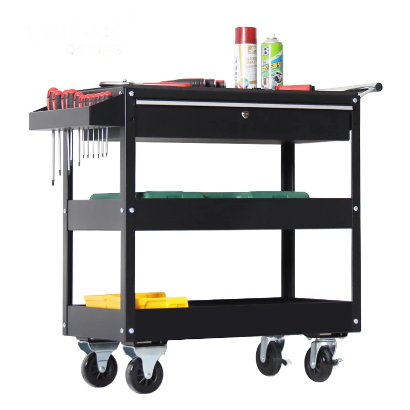 330 Lbs 3 Tier Steel Utility Tools Garage Warehouse Repair Shop Organizer Capacity Industrial Service Cart Rolling Tool Carts