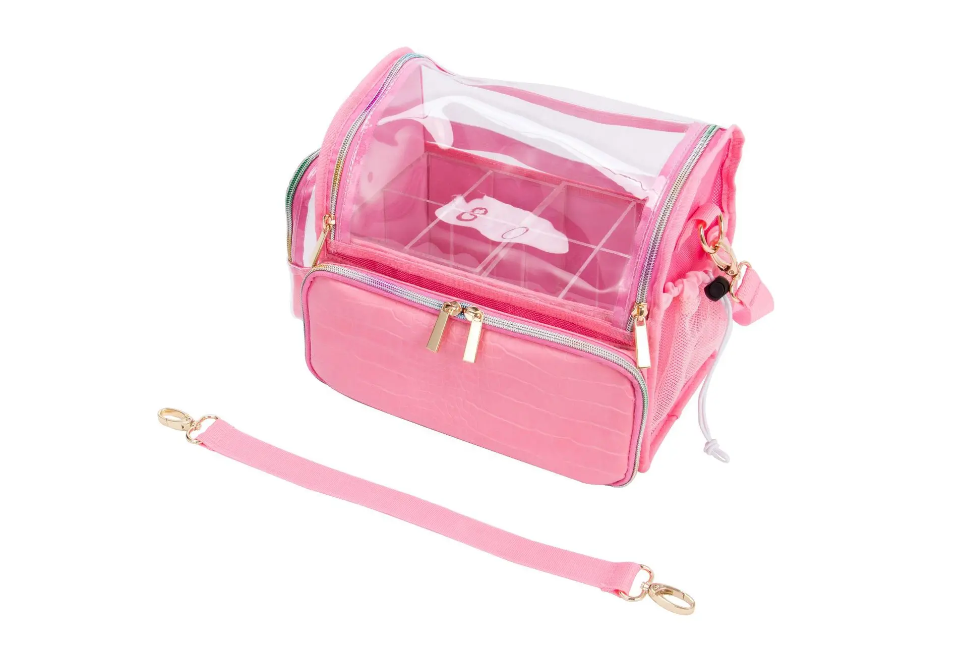 2023 New Pink Waterproof Cosmetic Holder Organizer Bag Cosmetic Brush Makeup Bag Beauty Case