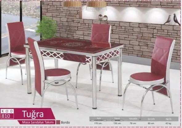 
Dining set extended table 6 chairs glass table multi colors hot sales 