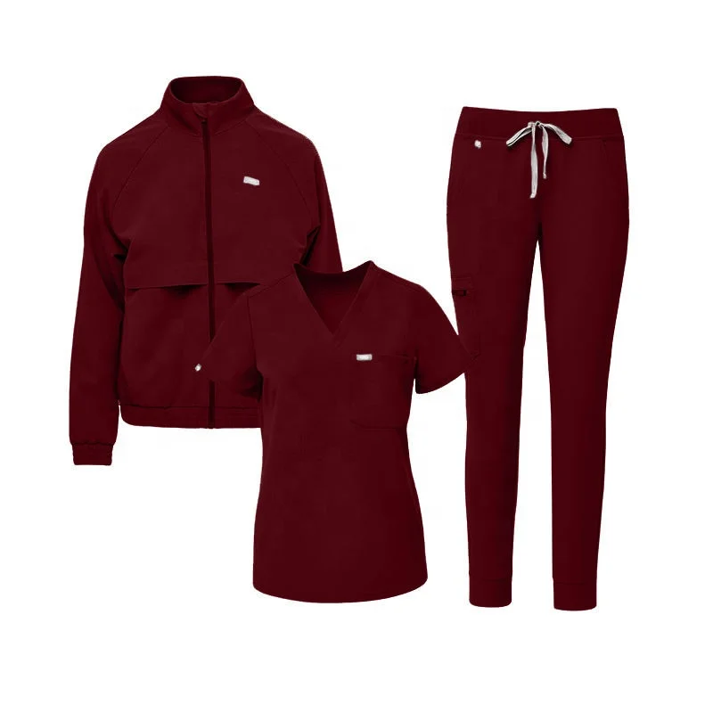 Customize Medical Nursing Hospital Uniform Jacket Stretch Nursing Uniforms Medical Scrub Jackets Nurse Sets