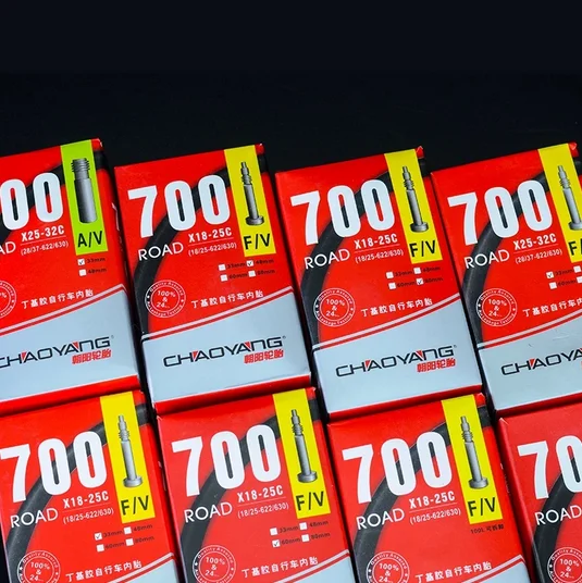 CHAOYANG Standard Inner Tube French Valve Bicycle Tire Cycle Butyl Rubber 700C 18C 23C 25C 32C FV 80L/60L/48L/33L Road Bike Tyre