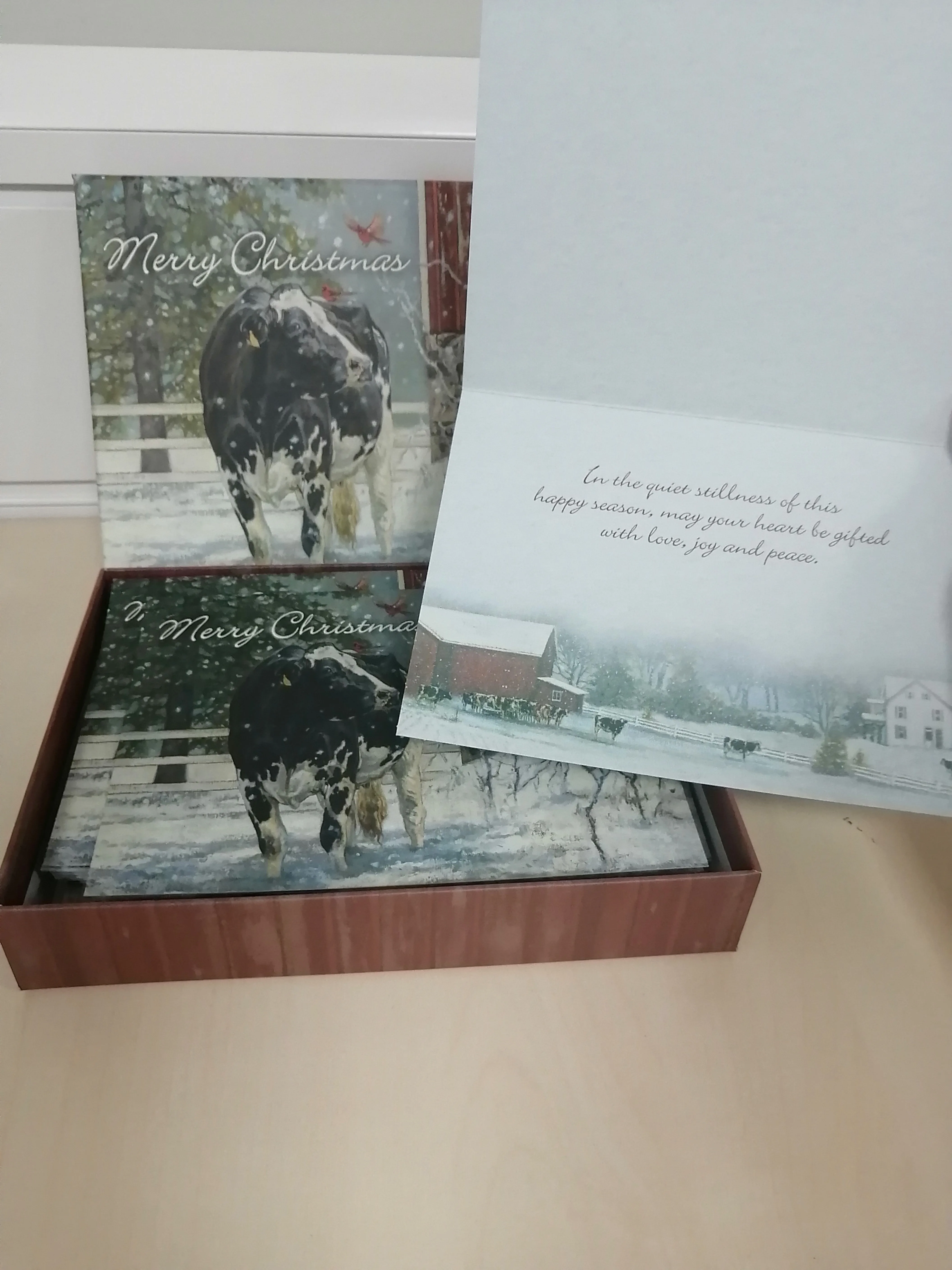 Factory Printing Art Paper Handmade Holiday Merry Christmas Greeting Cards with Box