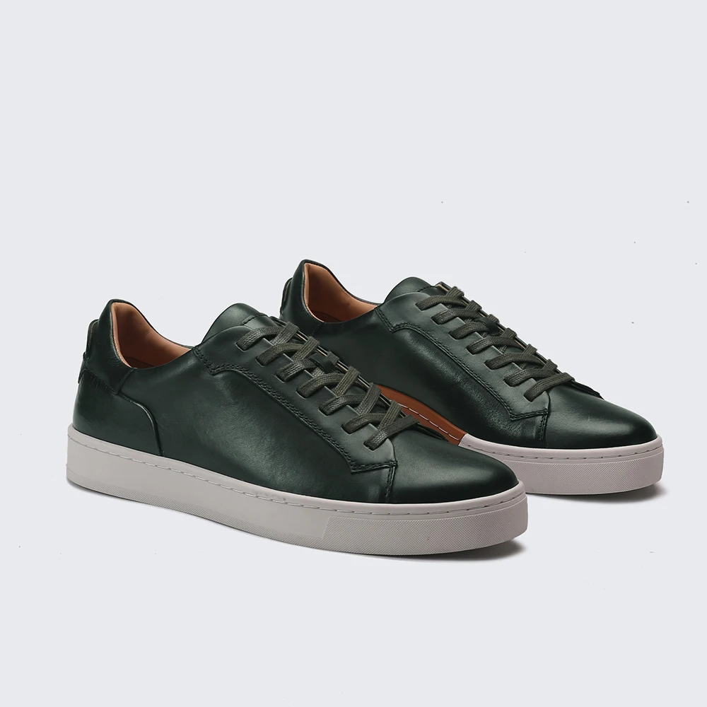 Luxury Summer Flat Genuine Leather Breathable Sneakers Shoes For Men