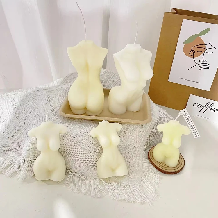 Soy Wax Woman Body Art Scented Candles Customized body candle