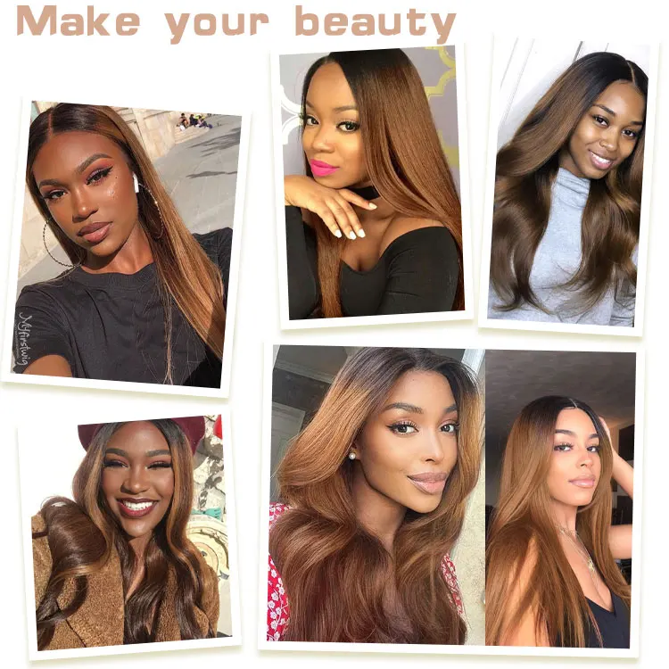 FH Double Drawn Brazilian Human Hair Wigs Vendor 1b-30# Straight Glueless 4x4 Lace Front Raw Vietnamese Wigs For Black Women