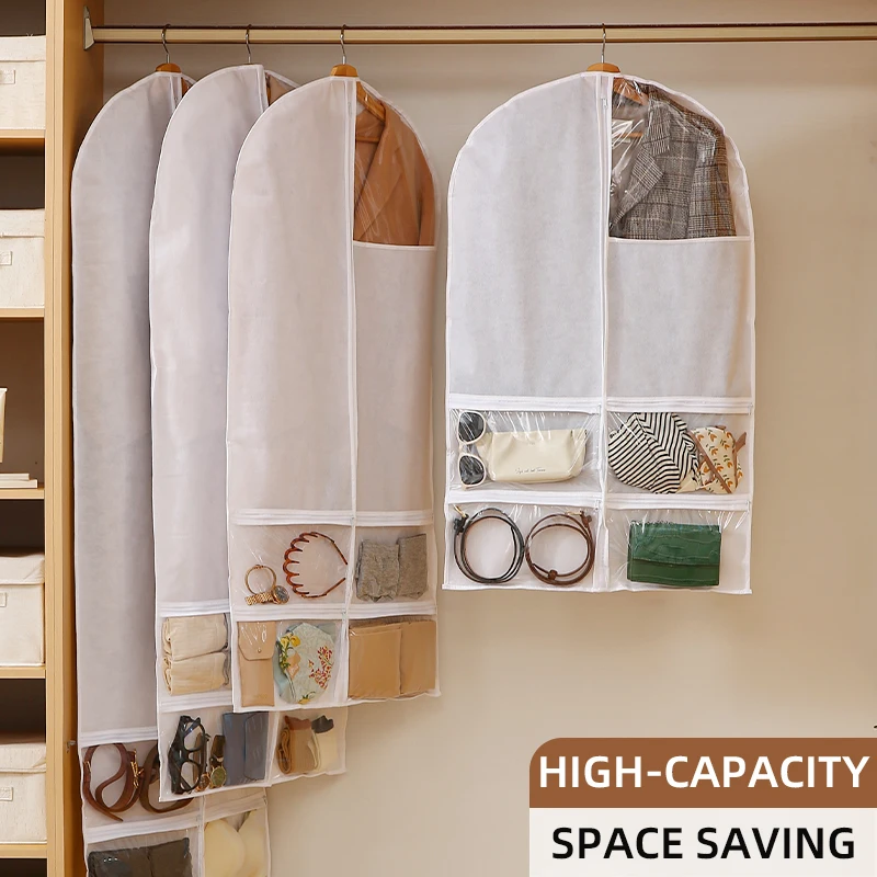 high quality 4 pockets garment bags suit dustproof clothing dust cover for clothes