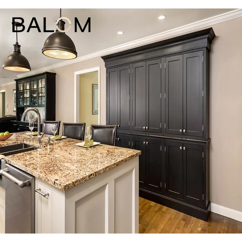 BALOM paint Customized Fabricated kitchen island design with sintered stone countertop