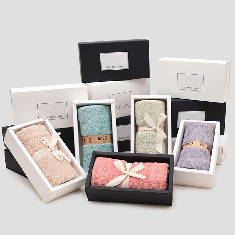 Ready to ship face towel set wholesale cheap price 100% microfiber soft lint free luxury box gift towels set