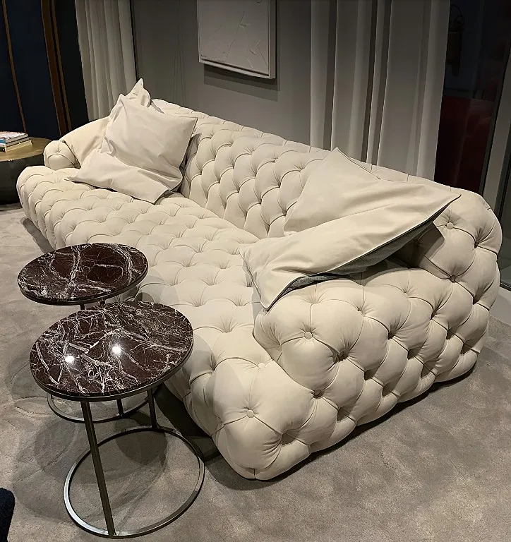 S707 Hot sale home used furniture linen couch living room sofa