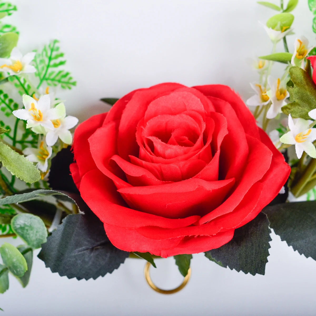 Europe Velveteen Geometry Wall Hanging New Plastic Flower Garlands Metal Wrought Iron Garland Wall Background Decoration