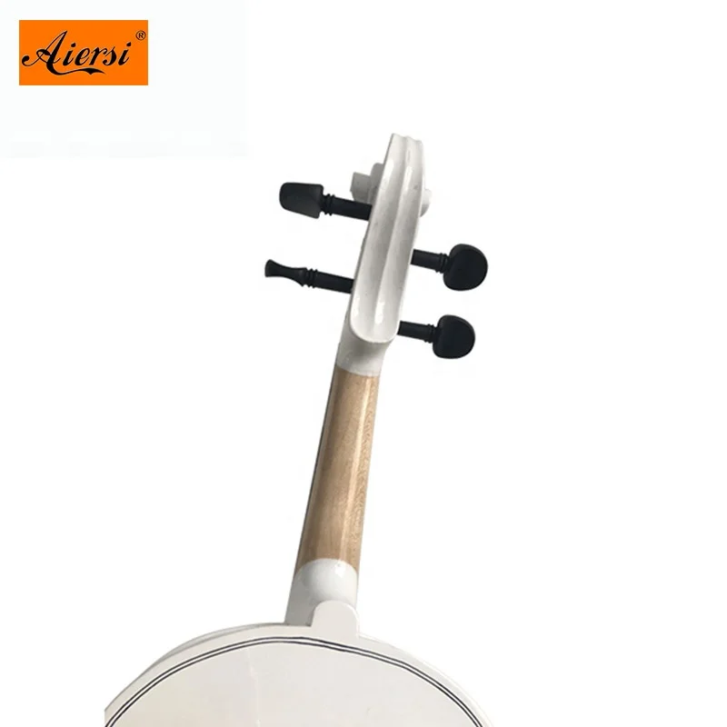 Aiersi brand entry level plywood maple white Colour spraying violin with bow case  string musical instruments for sale