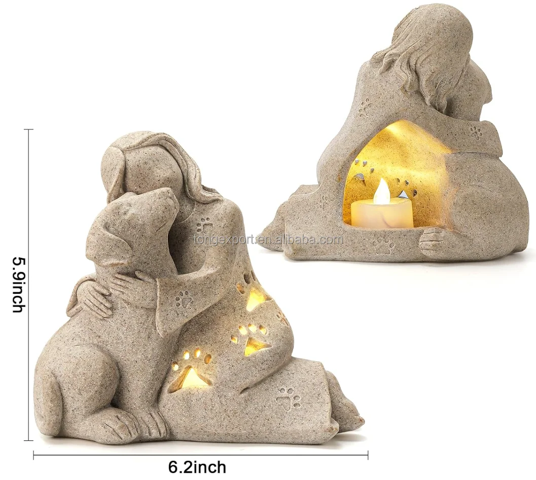 Toni Factory Dog Memorial Gift, Granite Sculpture, Hand-Sculpted Resin Pet Loss Sympathy Gift, Home Decor for Pet Owners