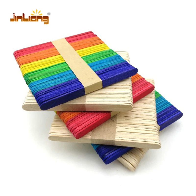 High Quality wooden color ice cream sticks regular colored wood craft sticks