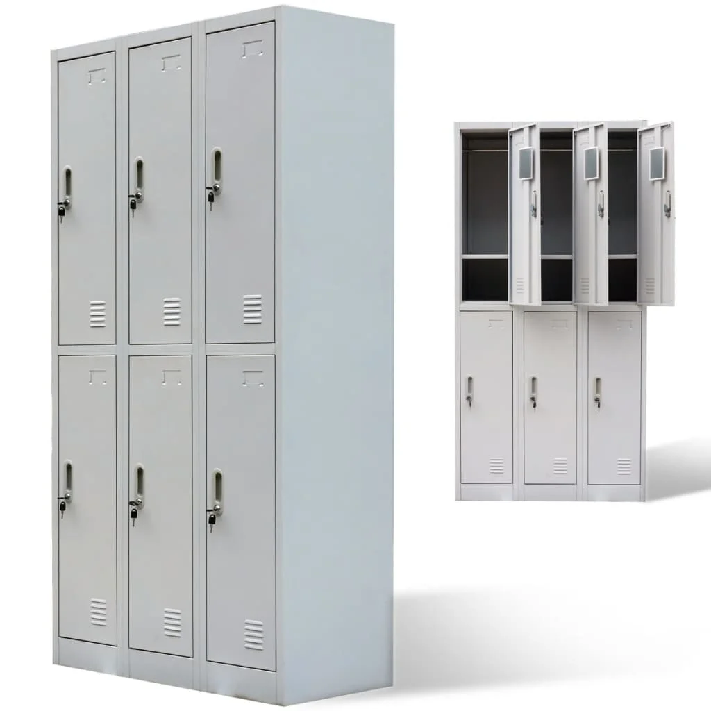 6 Doors Custom Design Made 201/304 Stainless Metal Steel Locker Cabinet