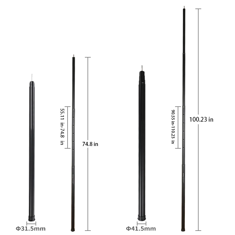 Легкие алюминиевые регулируемые телескопические палатки для кемпинга