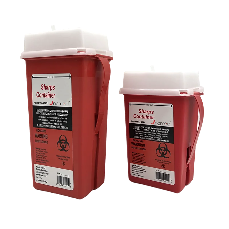 JCMED 1 quart sharp container sharps container biohazard needle disposal