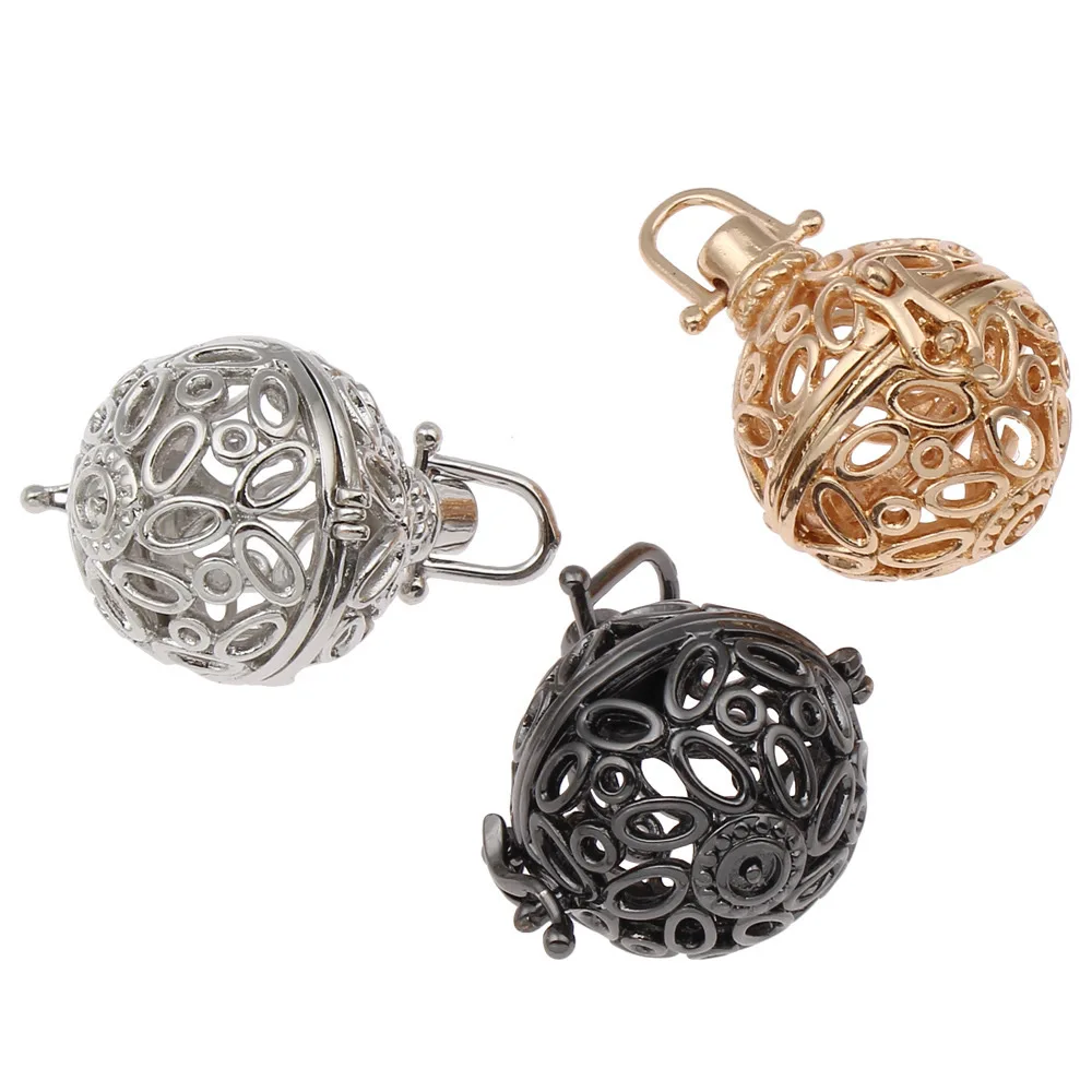 Jewelry Necklaces DIY hand made Round Locket Ball Cage Pendant Mountings Can Open Charms DIY Necklace Jewelry making