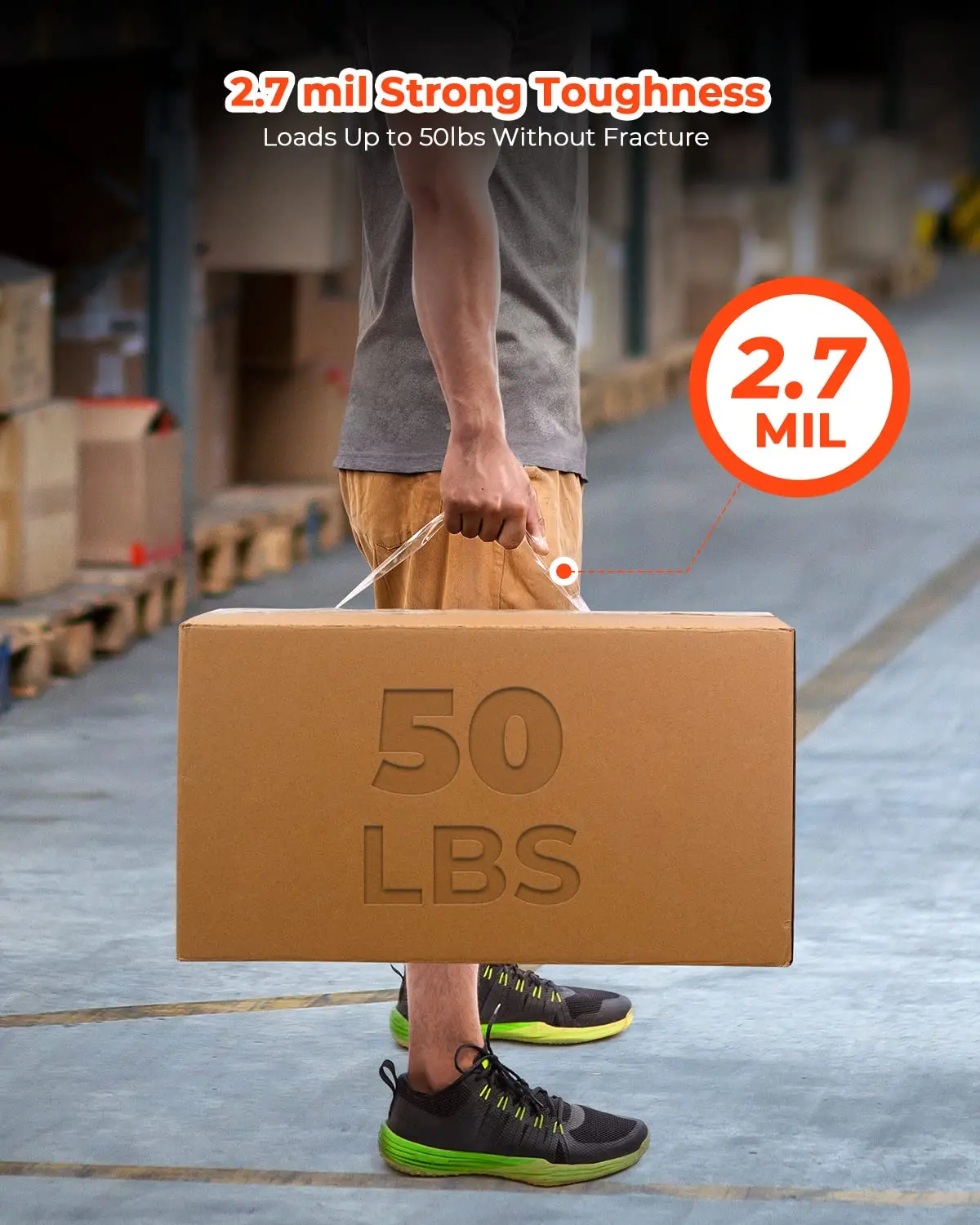 Heavy Duty Packing Tape Clear 2.7 mil 1.88 inch 60 Yards Ultra Strong Refill for Packaging and Shipping