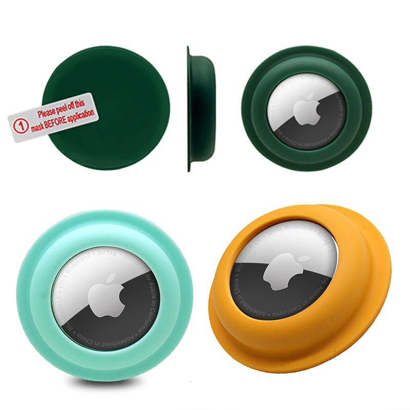 Paster Silicone Protective Cover for Apple Airtag Dog Collar Pet Children Wallet Anti-lost Sticker Holder Shell for Airtag Case