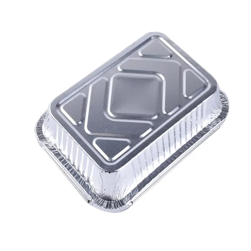 450ml Food Grade Aluminium Foil Takeaway Food Containers/Box Custom Disposable Aluminium Foil Baking Pan/Tray With Plastic Lids
