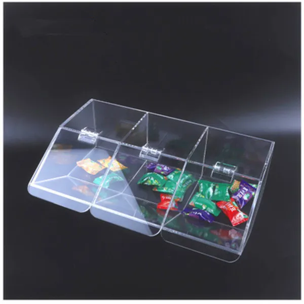 Customized Acrylic Counter Plastic Candy Display Box Clear Food Candy Packaging for store
