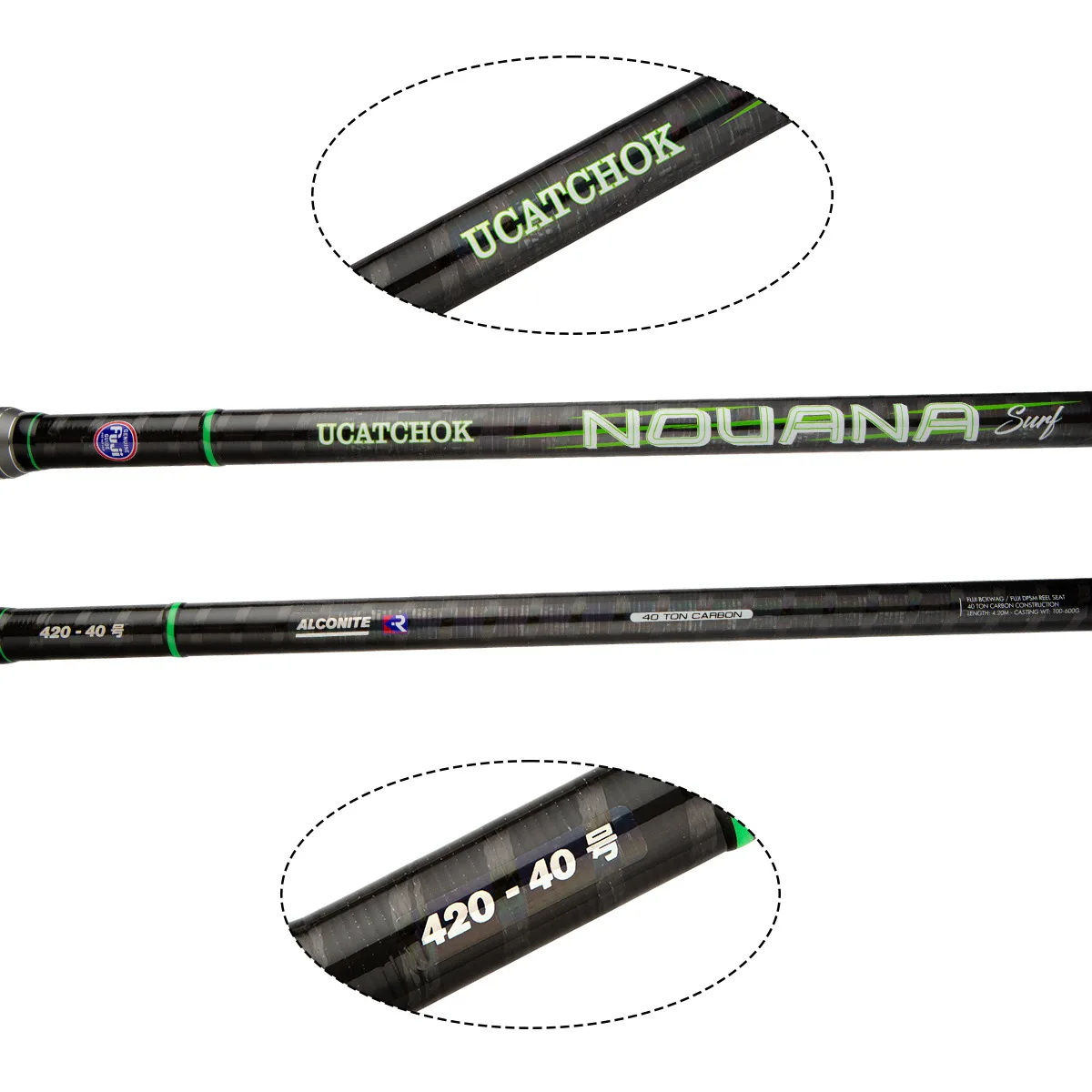 4.2M 4.5m 3 Sections Fuji Guides Carbon Fiber Pole Long Casting Fishing Rods Surfcasting Fishing Rod