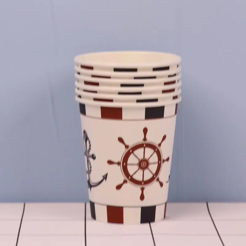 80pcs/Set Navigation theme Party  Paper Tableware Set paper plate  cups and Napkins